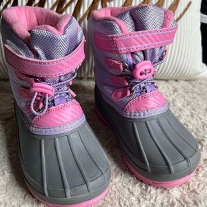 Wonder Nation / 3M Toddler Girl's Insulated Winter Duck Boots, Pink/Purple